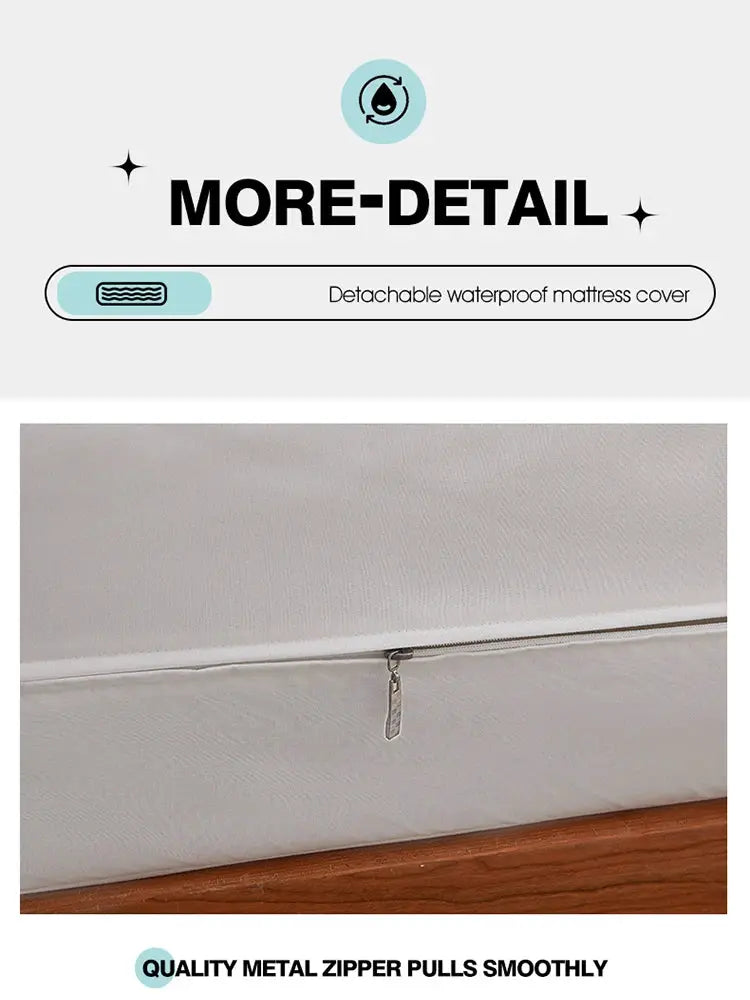 Simples Market waterproof zipper mattress protector for queen/king, white and breathable