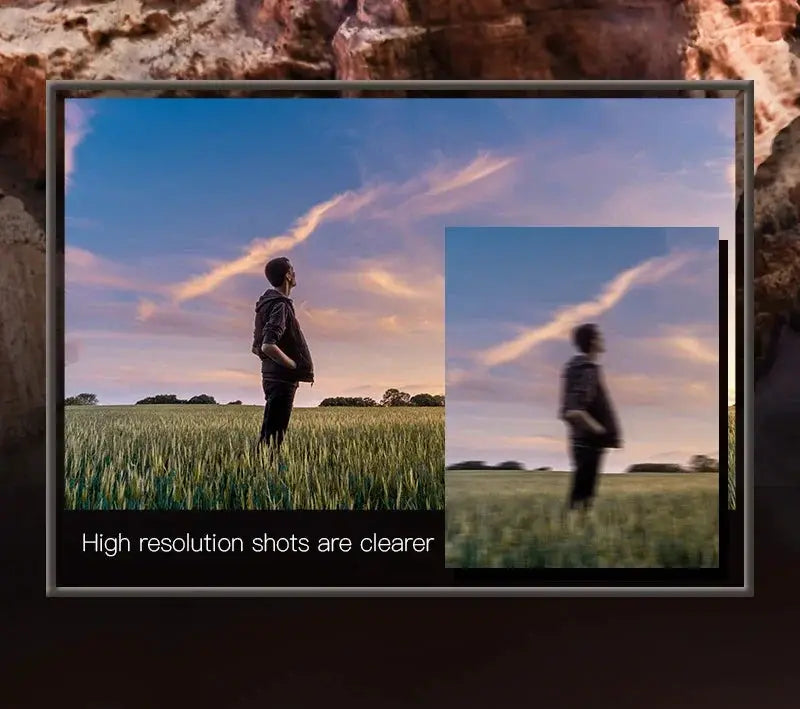 Lenovo SG901 MAX GPS drone with a large-screen remote in a field, featuring split-screen high-res shots