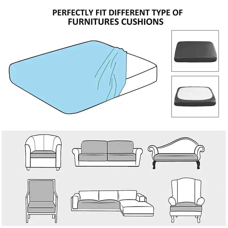 Simples Market 1pc Plush Sofa Slipcover, blue anti-slip elastic cover for sofas, loveseats and chairs