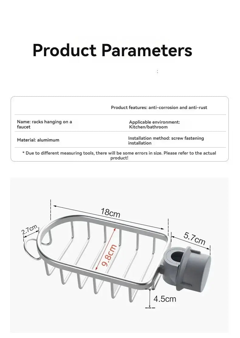 Simples Market shower rack, punch-free aluminum bathroom storage with suction cup mount, silver, 18 cm long