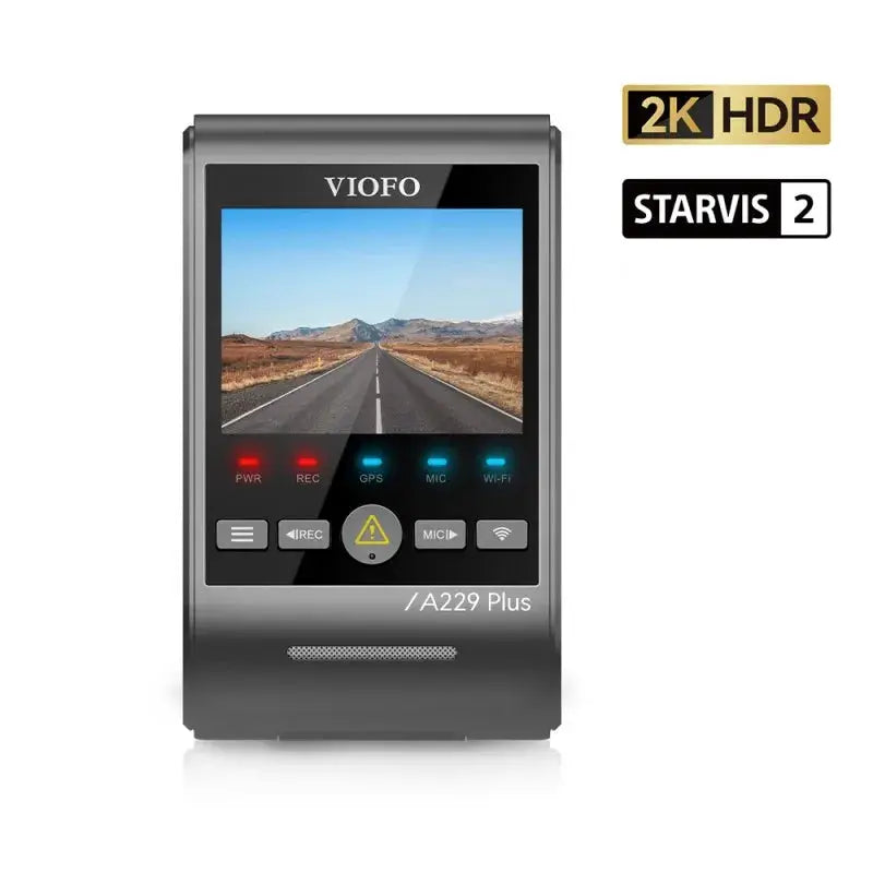 VIOFO A229 Plus car dash camera, gray body with 2K HDR and Sony Starvis 2 sensor