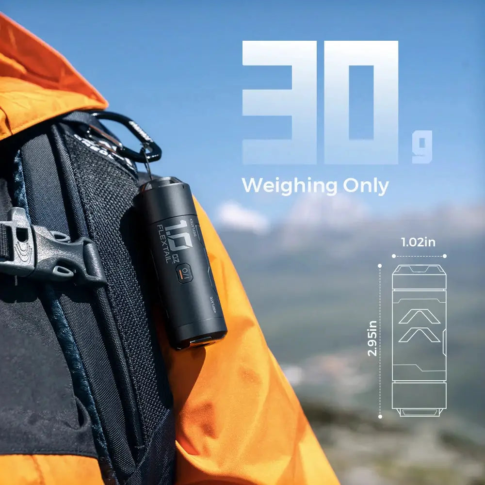 FLEXTAIL ZERO PUMP black portable camping air inflator for sleeping pads with 30g weight and rechargeable battery