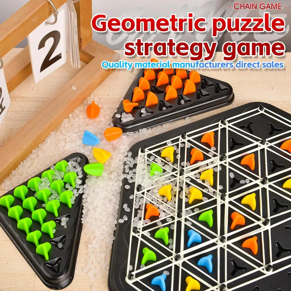 Triangle Link Chess Tabletop Puzzle Game For Family Bonding And Child Development With Logical Thinking Training Toy