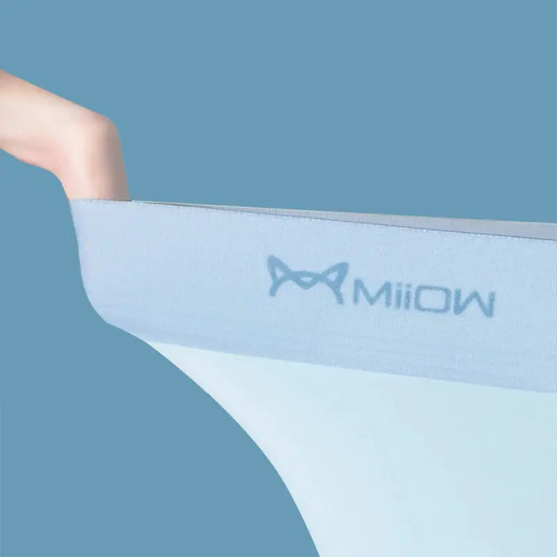 MiiOW men's boxer shorts, light blue ice-silk fabric, logo waistband, 4-pack