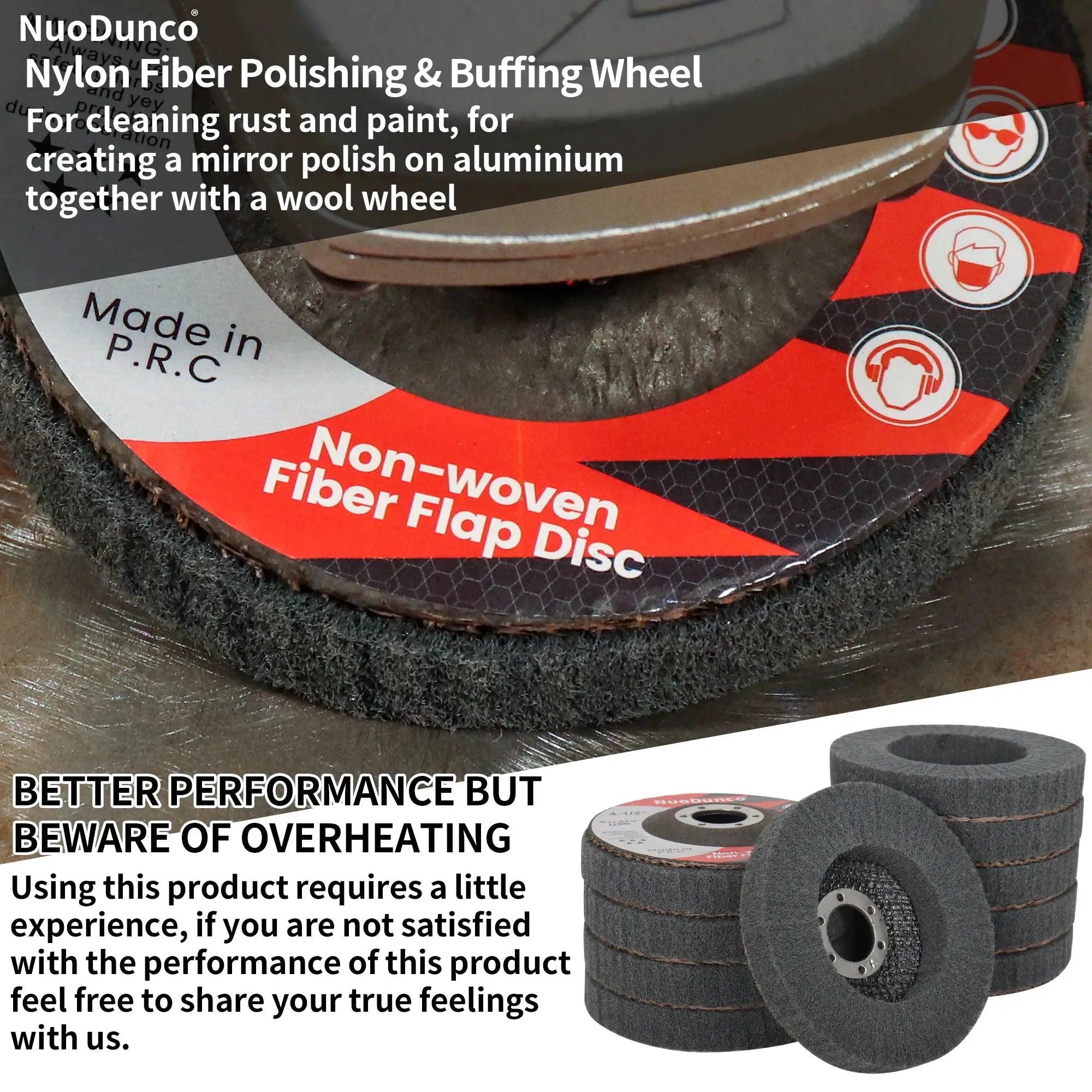 SIFANG Nylon Fiber Flap Polishing Wheel Disc 4 Inch 4.5 Inch 5 Inch 600 Grit for Angle Grinder Wood Metal Buffing