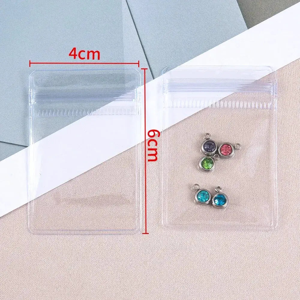 20 Pcs Transparent Jewelry Pouches Anti Oxidation Zip Lock Storage Bags For Earrings Necklaces Bracelets DIY Packaging