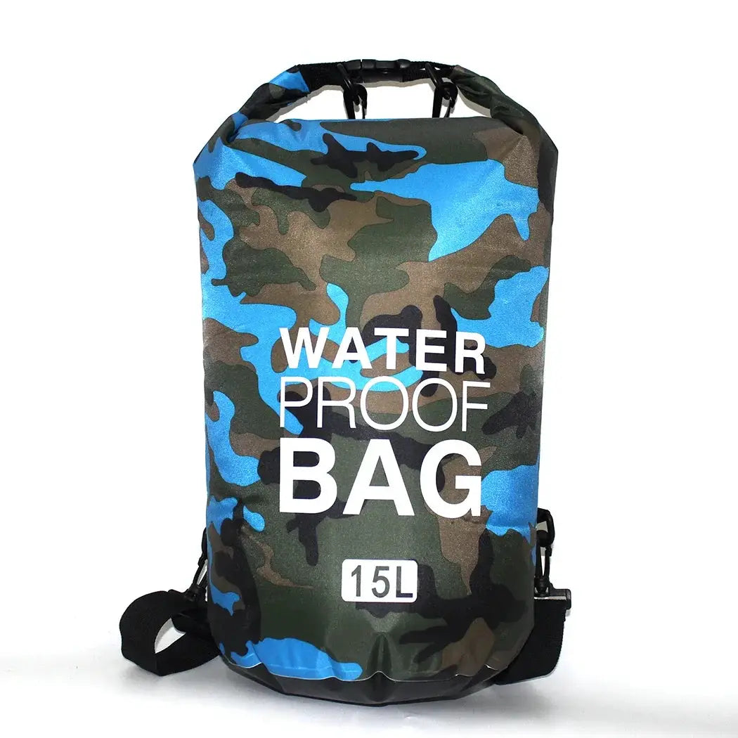 Dry bag 15L camouflage waterproof bag for kayaking, rafting and trekking
