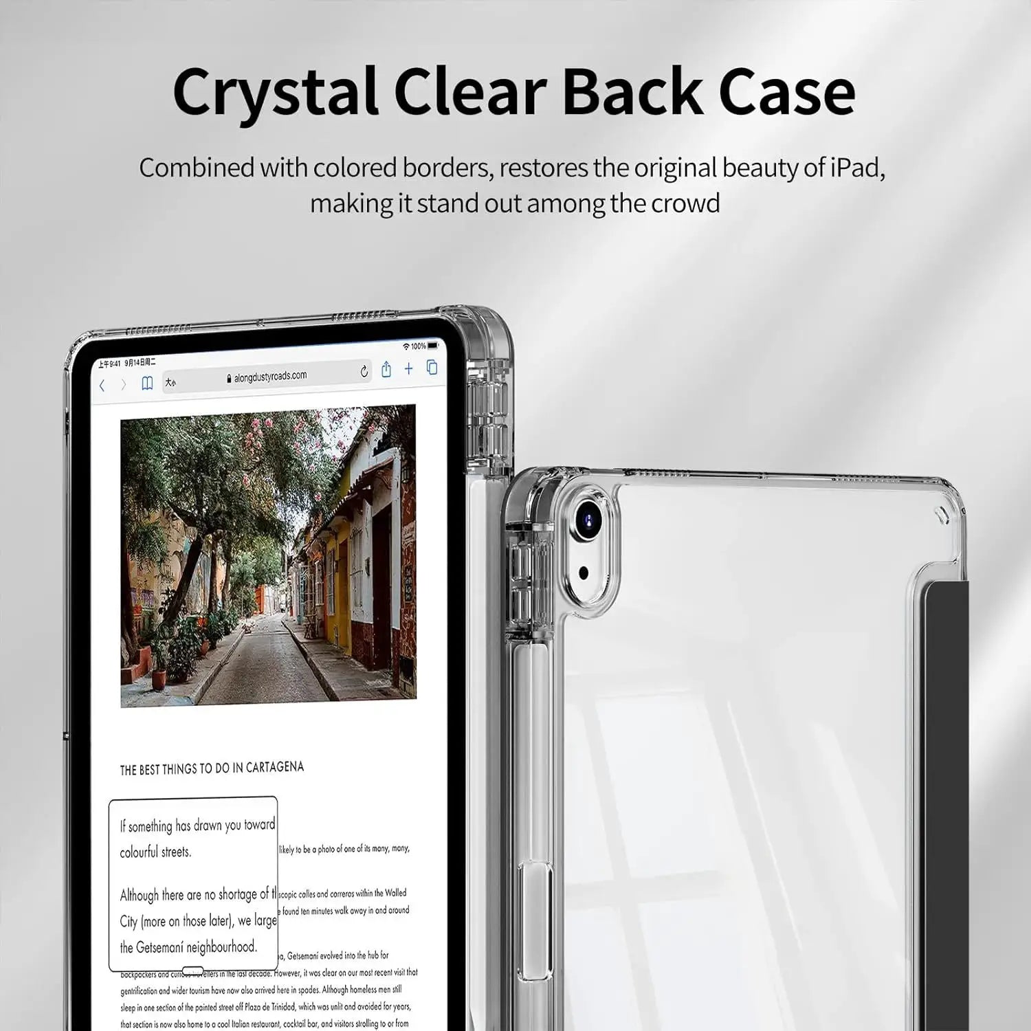 AuroraGuard 3Y Fold Flip Clear Case For iPad 10Th And 11Th Gen 2025 10.2 Inch Ultra Slim Transparent PU Cover