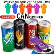Multi Colored Beverage Can Opener And Protective Lid Set Fits Standard Cans For Parties Barbecues And Beach