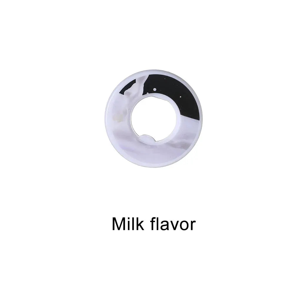Milk flavor air pod ring for water bottles, silver metal