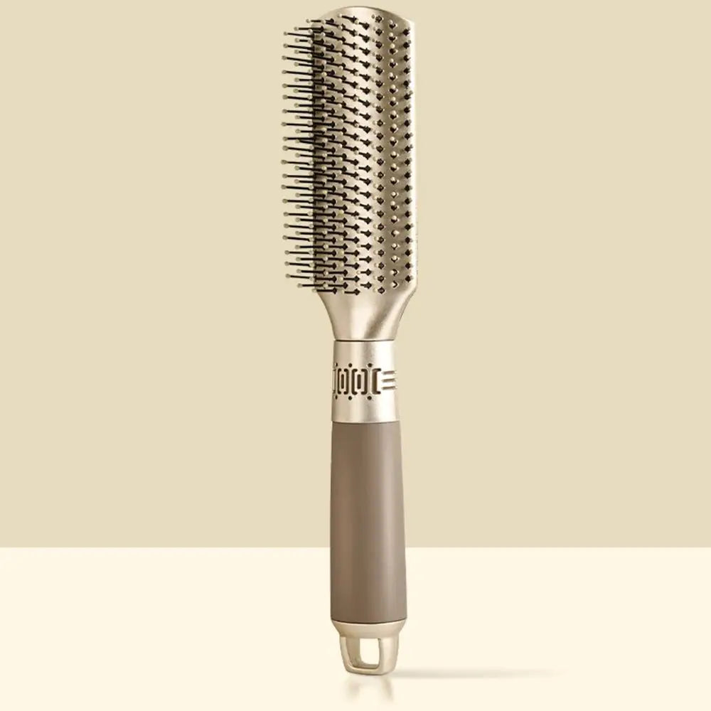 CALIYI hair massage air-cushion brush by Simples Market, gold-toned anti-static detangling oval styling tool