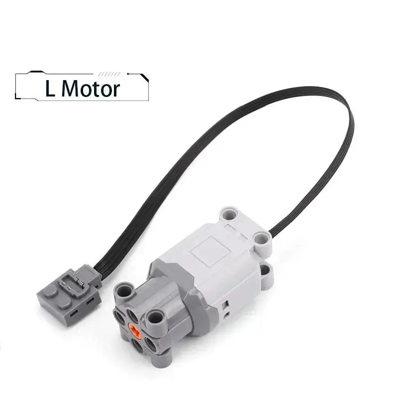 Electric Motor Set for MOC Remote Control Cars with Lithium Battery Box Connectors and Led Lights