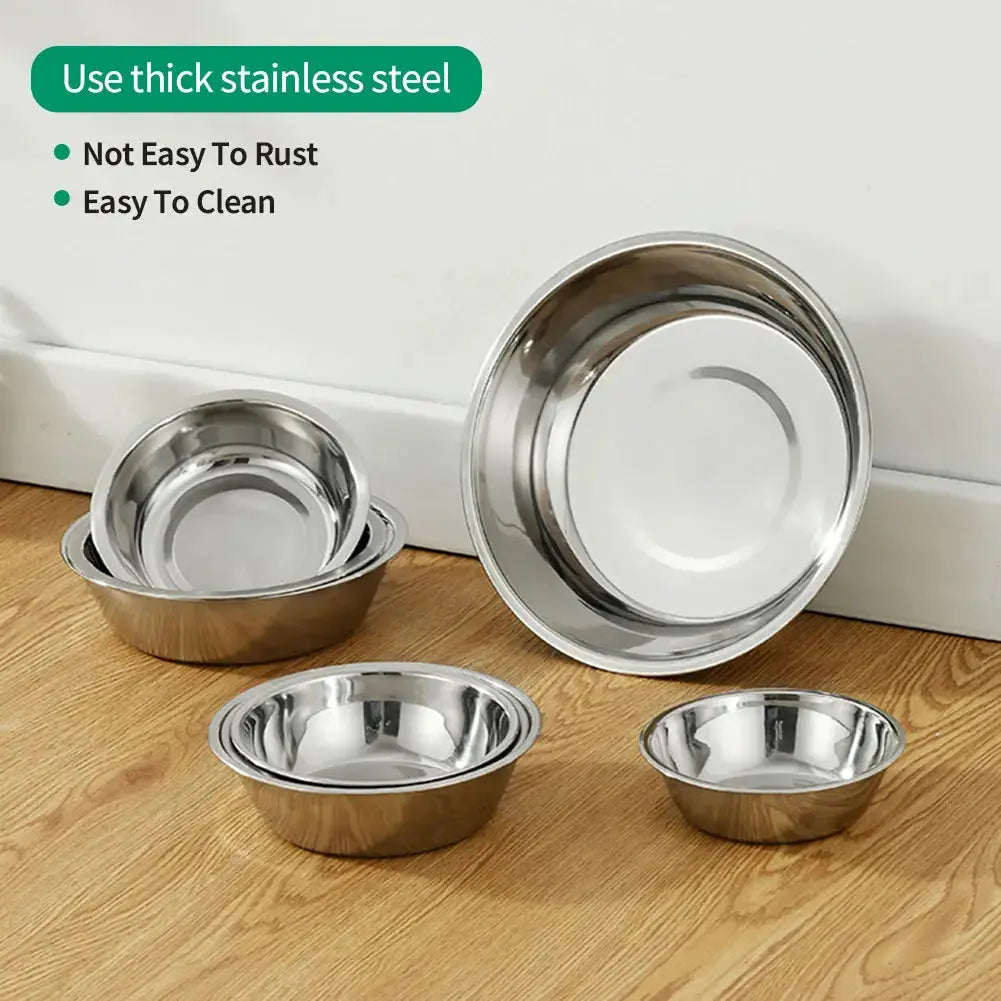 Large Capacity Stainless Steel Pet Bowl For Dogs And Cats Durable Metal Feeding Drinking Bowl