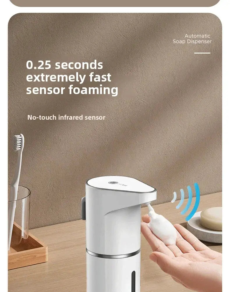 Simples Market white wall-mounted automatic soap dispenser with no-touch infrared sensor and foaming function