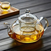 CrystalBloom Glass Teapot 400ml And 1000ml, Filterable, Heat Resistant Borosilicate Teapot For All Teas