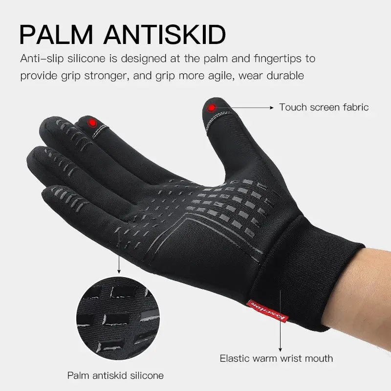 Winter Outdoor Running Gloves For Men And Women Warm Full Finger Touchscreen Sports Gloves For Outdoor Fitness