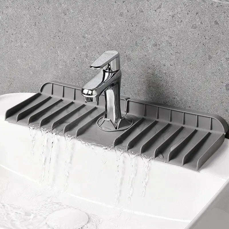 Silicone Faucet Mat Dish Soap Sponge Holder for Sink Countertop Drying Mat Splash Guard Drain Pad