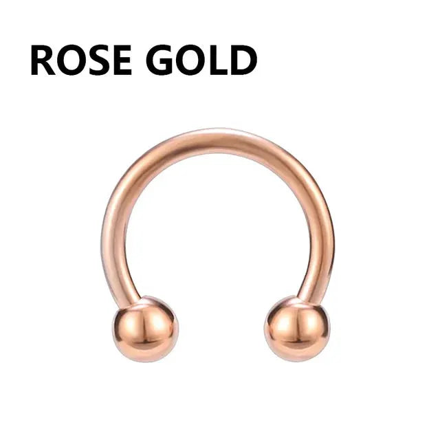 Stainless Steel Horseshoe Fake Nose Ring C Clip Septum Lip Hoop 1Pc For Women Men Jewelry