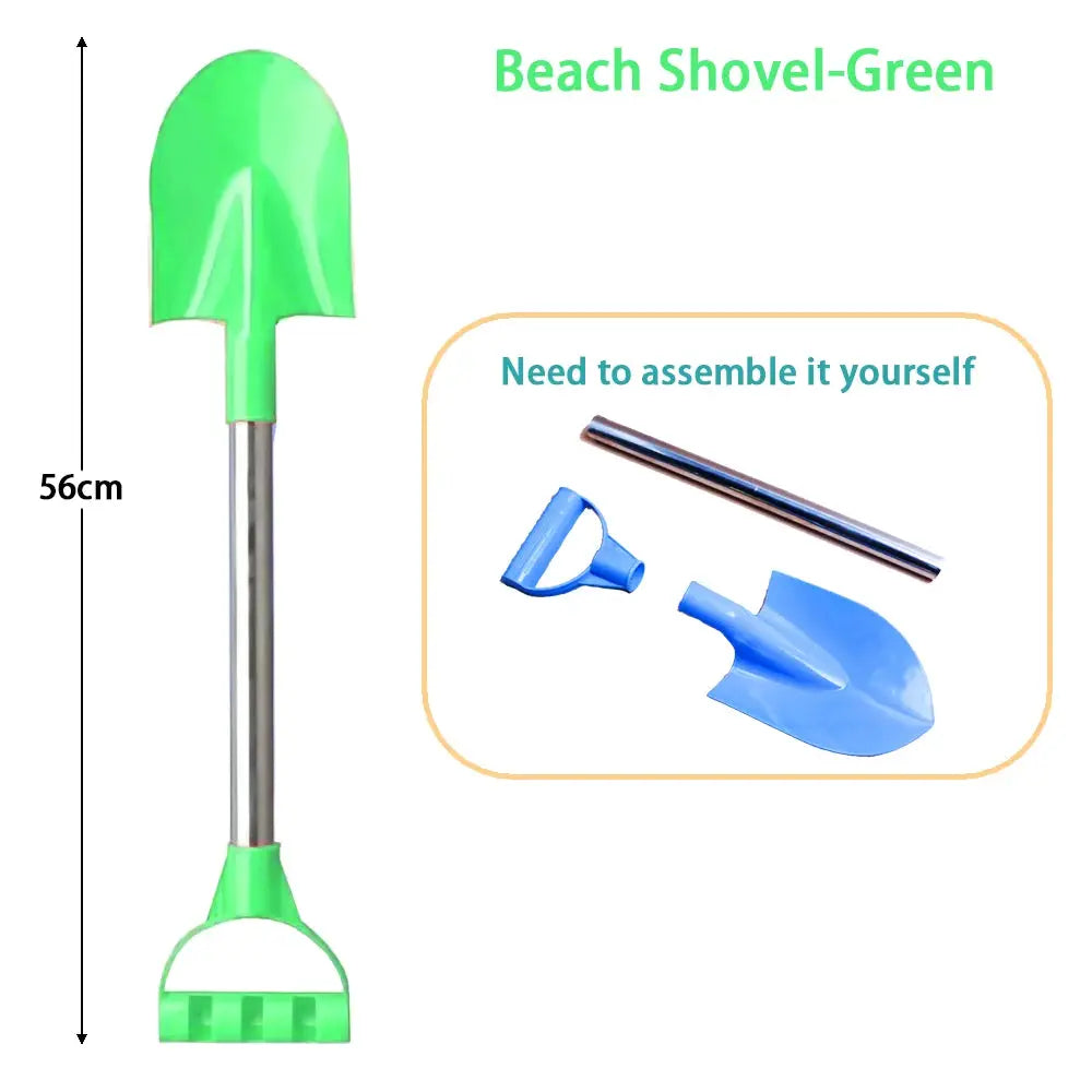 MSFTOYS 56cm Stainless Steel Beach Shovel For Sand And Snow Pointed Shovel Toy Thickened Outdoor Shovel For Kids Gift