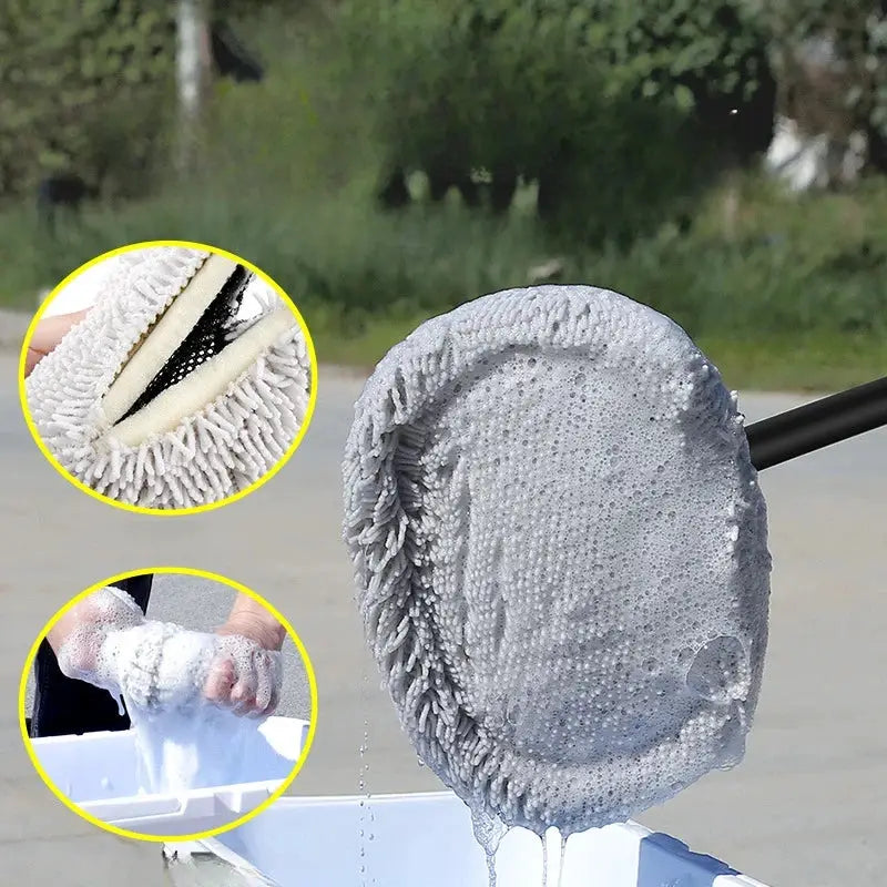 ProClean Telescoping Car Wash Brush With Soft Chenille Fibers And 90 Degree Rotating Head For Scratch Free Cleaning