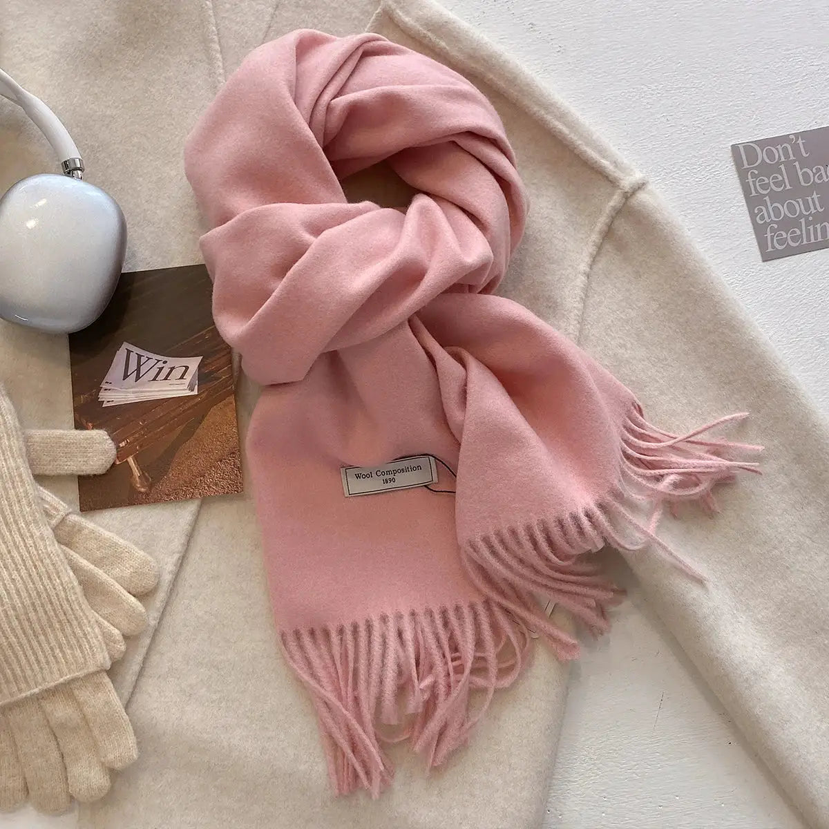 LuxeWeave 26 Color Winter Scarf for Women Long 175 Centimeters Premium Polyester with Tatting Weave Cozy Warmth