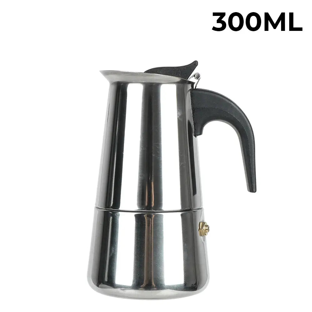 ItaliaBrew Moka Pot Portable Octagonal Stainless Steel Espresso Maker For Rich Italian Coffee