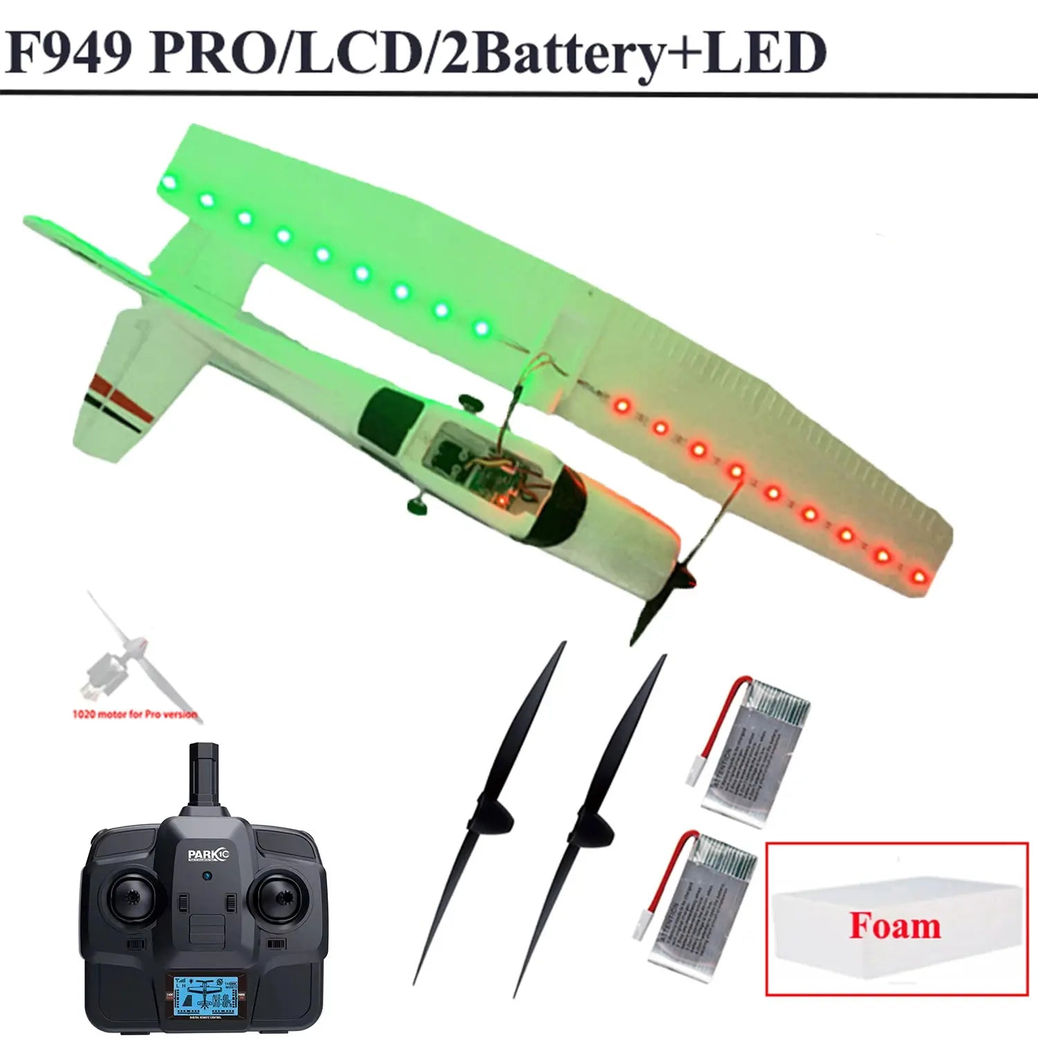 WLtoys F949 LCD Version RC airplane with LED night lights, fixed-wing Cessna 182