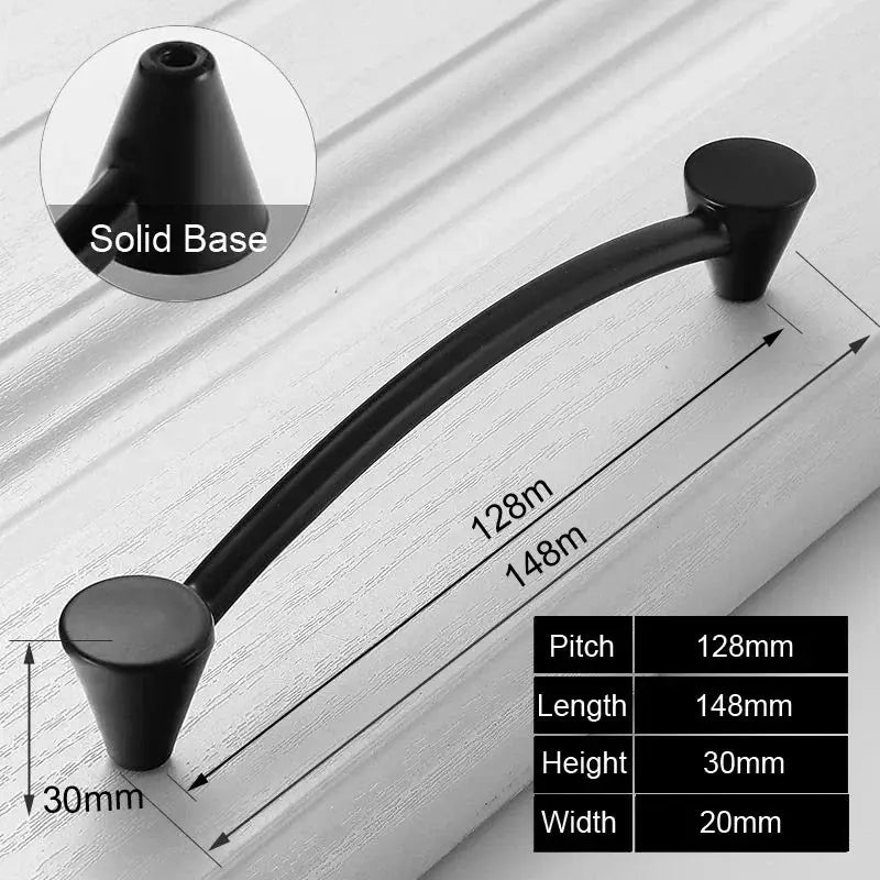 Black Aluminum Cabinet Knobs And Handles For Kitchen And Furniture Drawer Pulls Cupboard Handles