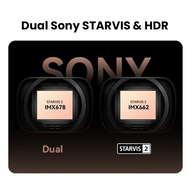 DDPAI Z60 Pro 4K dash cam two-camera system, black with dual Sony Starvis sensors (IMX678/IMX662)