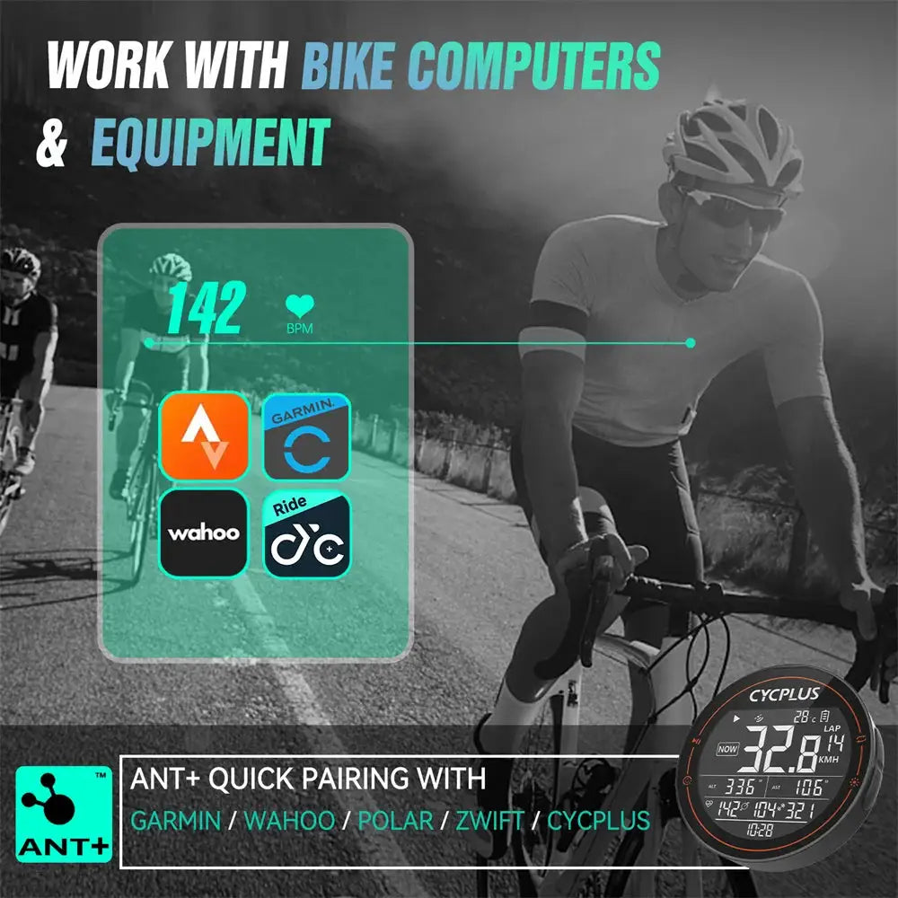 Cycplus Heart Rate Sensor Armband Chest Belt Bluetooth ANT Plus Fitness Monitor For Garmin Wahoo GPS Bike Computers