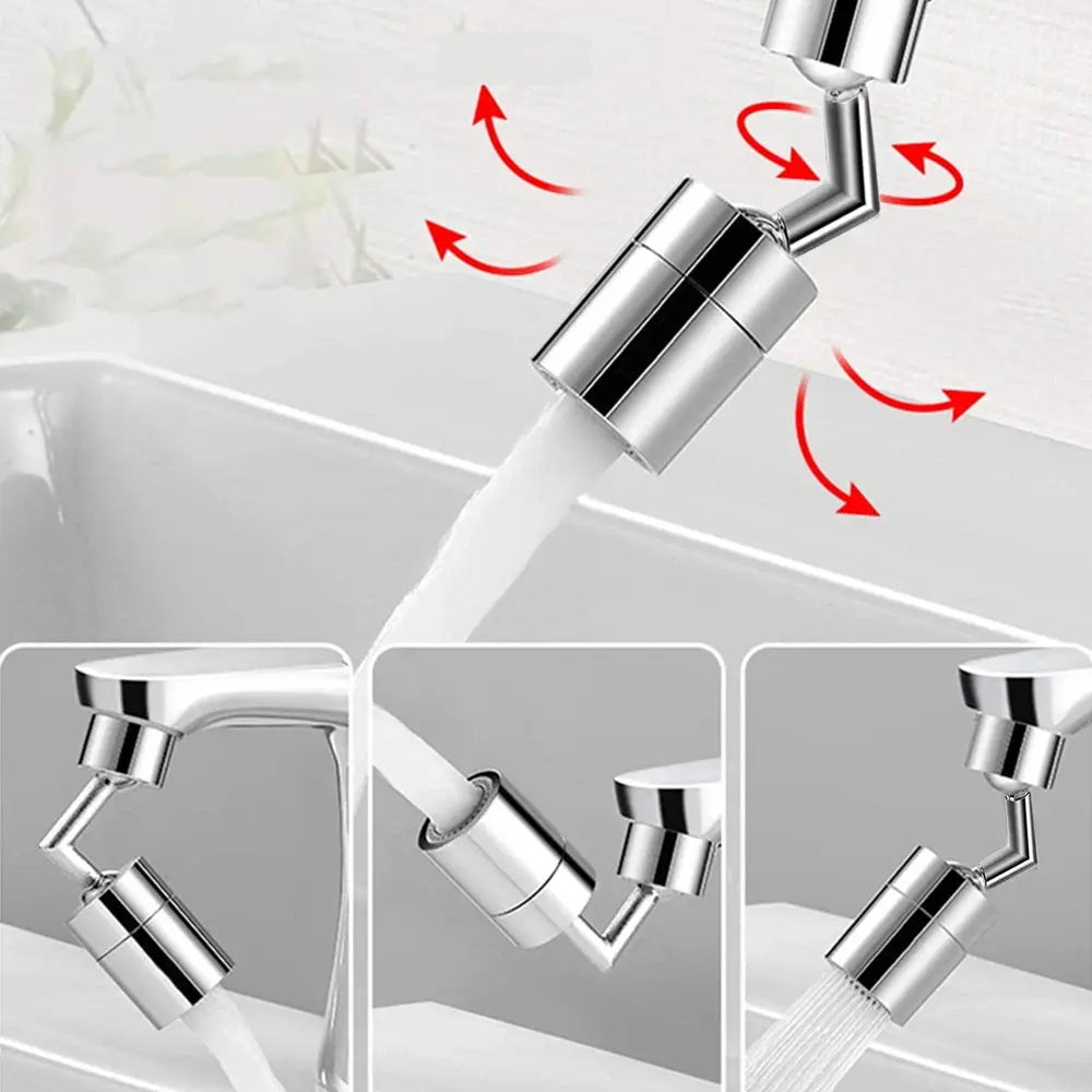 Faucet sprayer head by Simples Market, chrome, 720° rotatable, water-saving plastic aerator