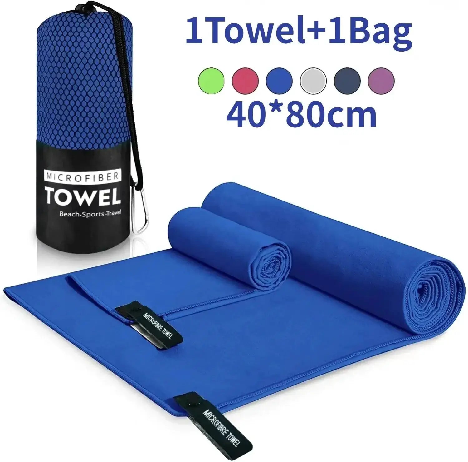 Quick Drying Microfiber Sports Towel 40x80cm Blue Grey Green Orange For Swimming Gym Fitness Camping Running Beach