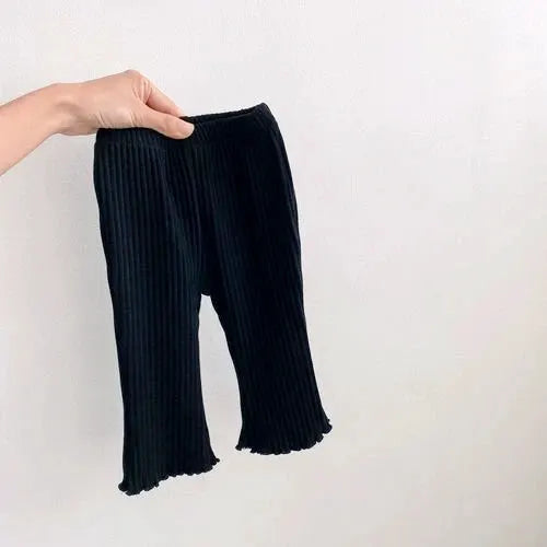 Baby Trousers All Season Slim Fit Elastic Waist Newborn Toddler Unisex Solid Color Pants For Kids