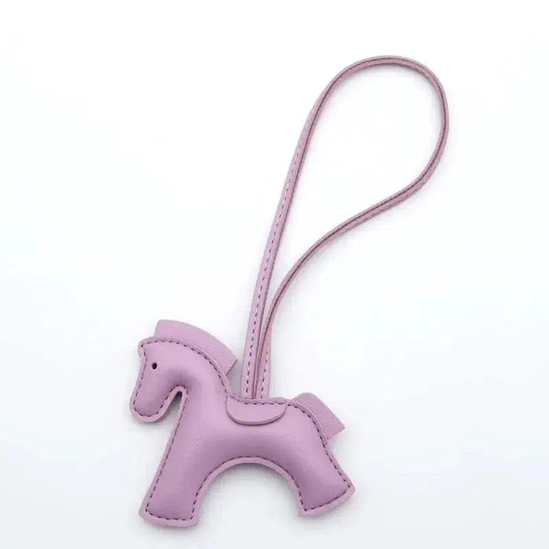 Premium PU Leather Pony Embellishment Car Keychain Multicolor Horse Design For Bags Keys Gift Birthday