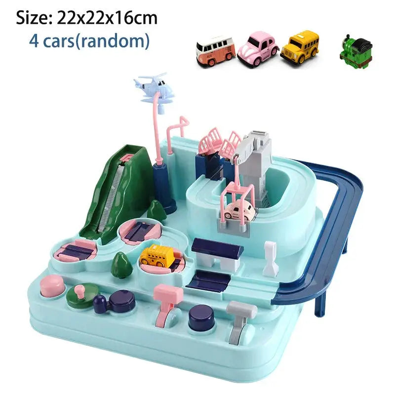 Racing Rail Car Model Space Adventure Educational Toy for Kids Train Track Brain Teaser Interactive Game