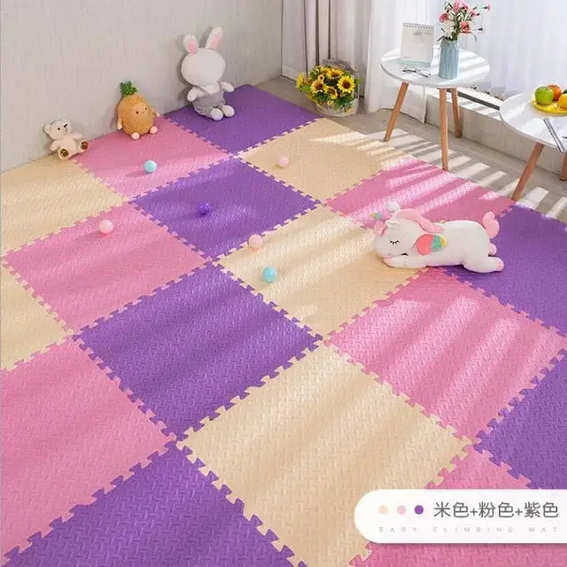 16 Piece Foam Baby Play Mat Interlocking Puzzle Tiles For Kids 30x30x1 Cm Soft Floor Carpet Set