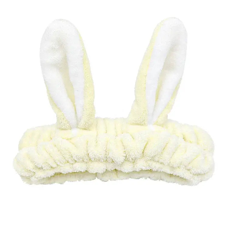 BambooBloom Rabbit Ear Headband Soft Bamboo Fiber With Elastic Strap For Washing And Makeup