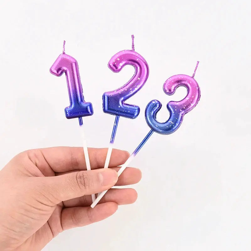 Interstellar Digital Colorful Number Candle For Birthday Cake Party Decor 0 To 9