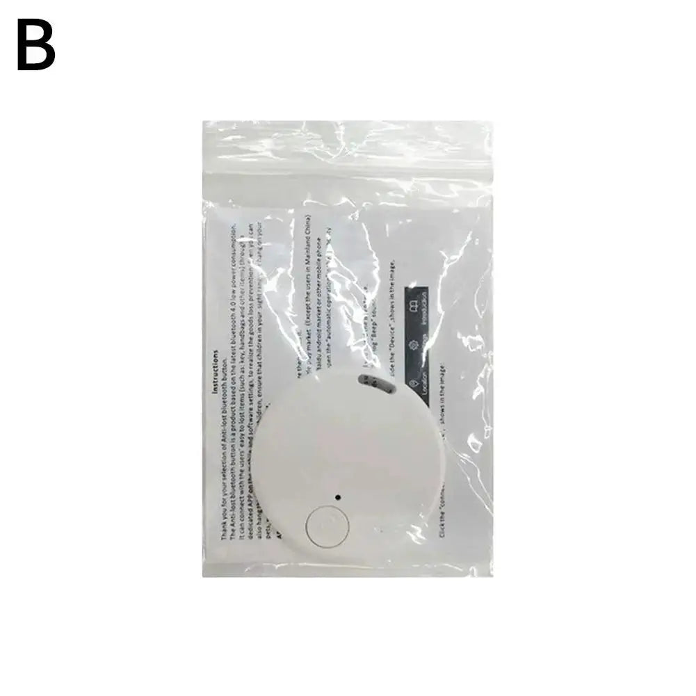 Round GPS Bluetooth 5.0 anti-lost tracker for pets and keys, Simples Market, white disk in packaging