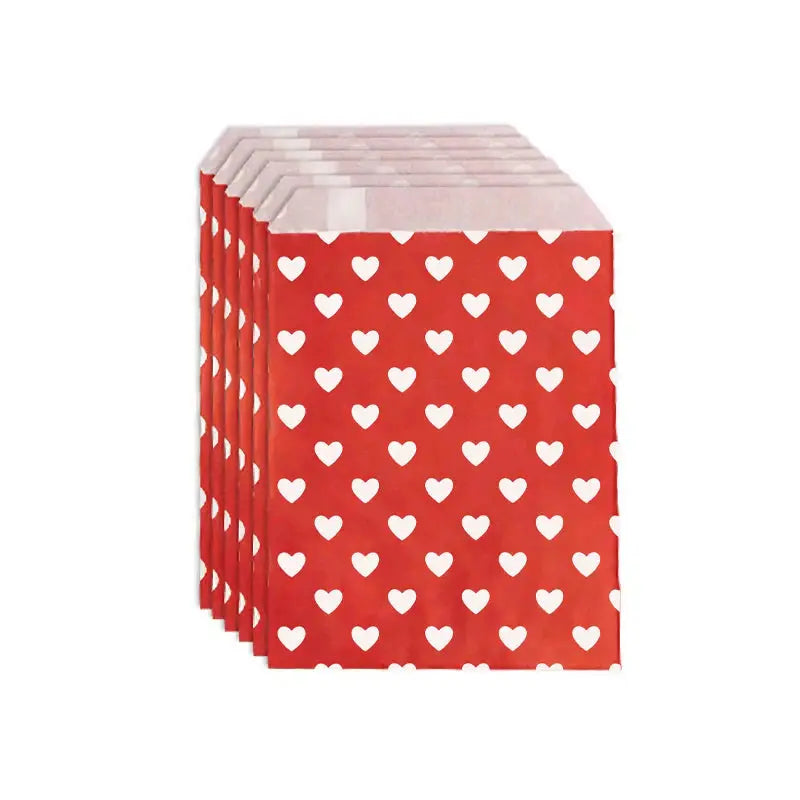 Simples Market 25-pack red heart Valentine gift bags, 13x18 cm paper party favors.