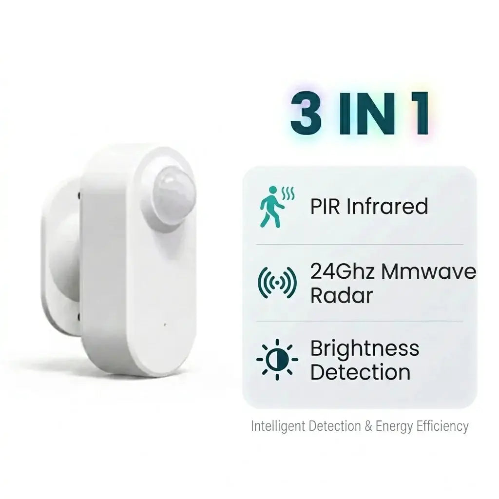 Simples Market smart Zigbee presence sensor, 3-in-1 PIR/mmWave/brightness, white