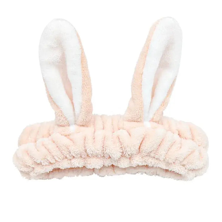 BambooBloom Rabbit Ear Headband Soft Bamboo Fiber With Elastic Strap For Washing And Makeup