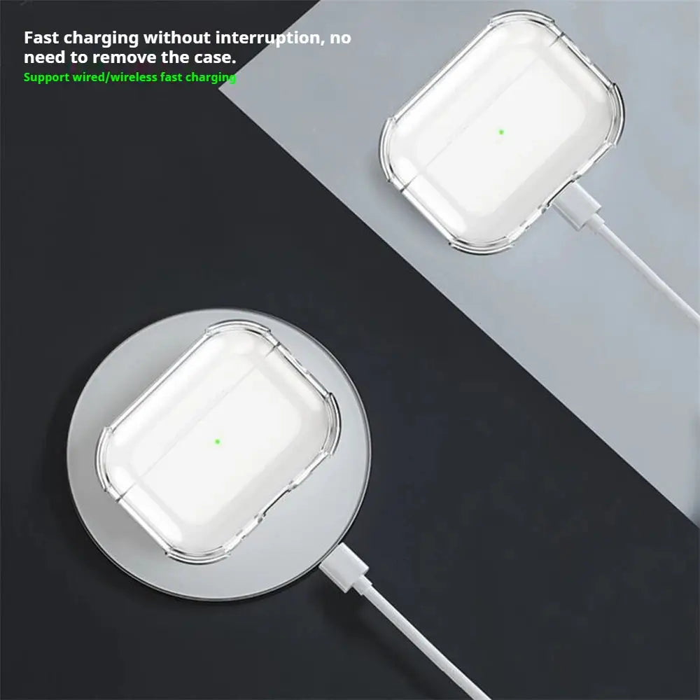 Transparent TPU Case For AirPods Pro 1st And 2nd Gen 3rd Gen And 4th Gen With Lanyard Shockproof Crystal Clear Cover
