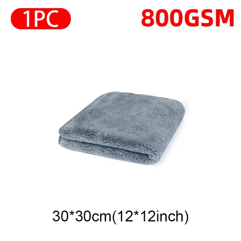 SEAMETAL microfiber car towel by Simples Market, grey, 30x30 cm (12x12 in), 800 GSM, 1 piece
