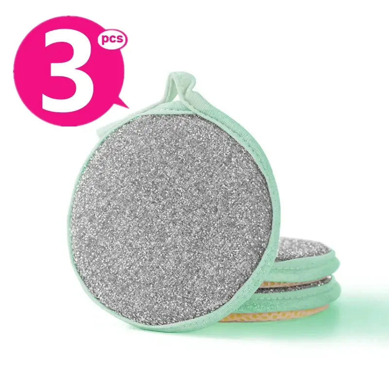 TrueClean Double Sided Dish Sponge With Soft Sponge On One Side And Nylon Scrubber On The Other