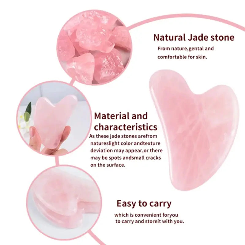 Natural Stone Jade Gua Sha Facial Beauty Scraping Massage Tool For Firm Skin Care Spa Therapy