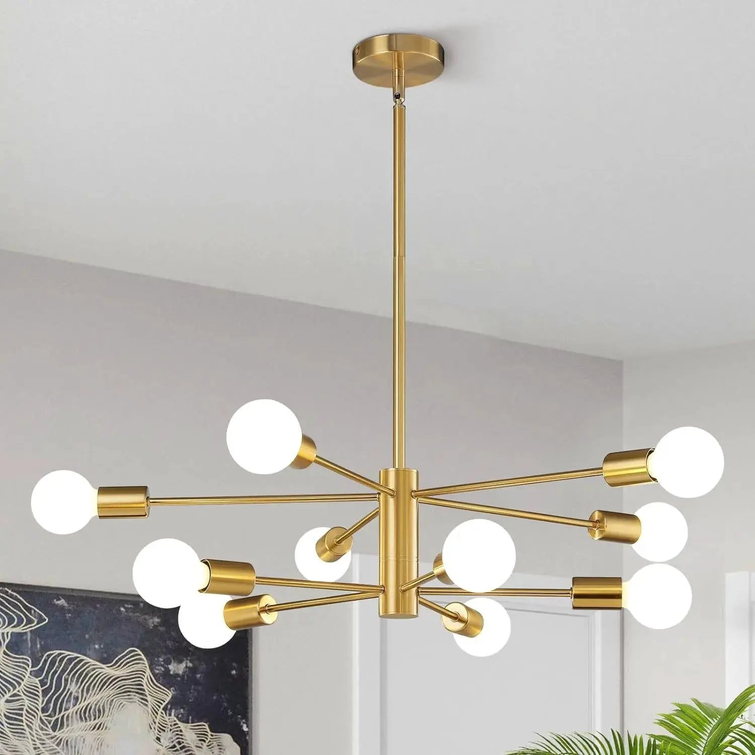 Simples Market Nordic LED chandelier gold sputnik with globe bulbs