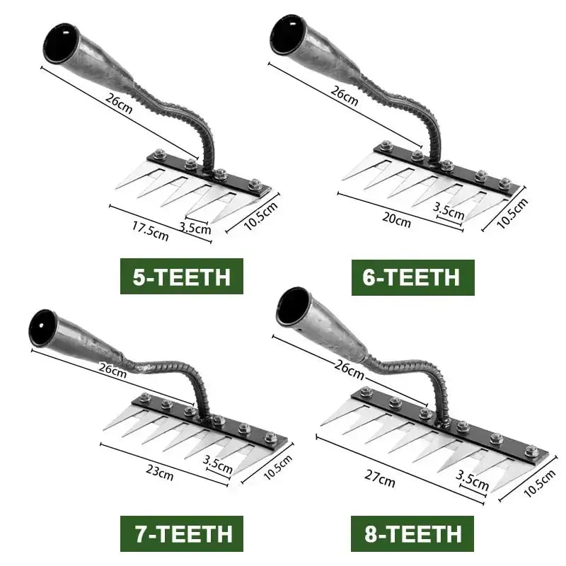 Iron Gardening Hoe And Rake With Five To Eight Teeth For Weeding And Soil Loosening Farm Tool