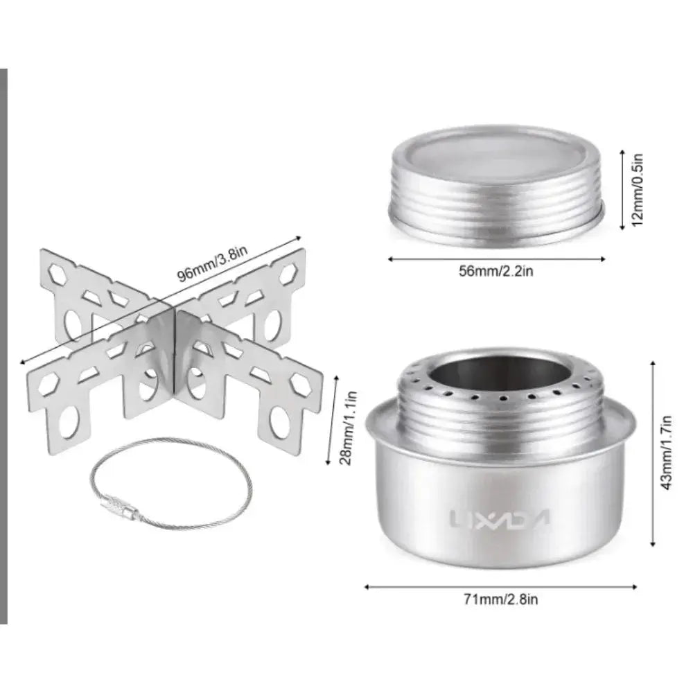 Portable Mini Camping Stove Aluminum Alloy Alcohol Stove With Lid For Outdoor Hiking Backpacking Cooking