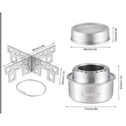 Portable Mini Camping Stove Aluminum Alloy Alcohol Stove With Lid For Outdoor Hiking Backpacking Cooking